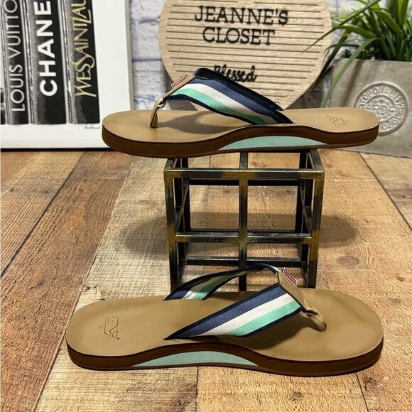 Vineyard Vines Men’s size 11 flip flops Grosgrain Ribbon‎ - Picture 2 of 12